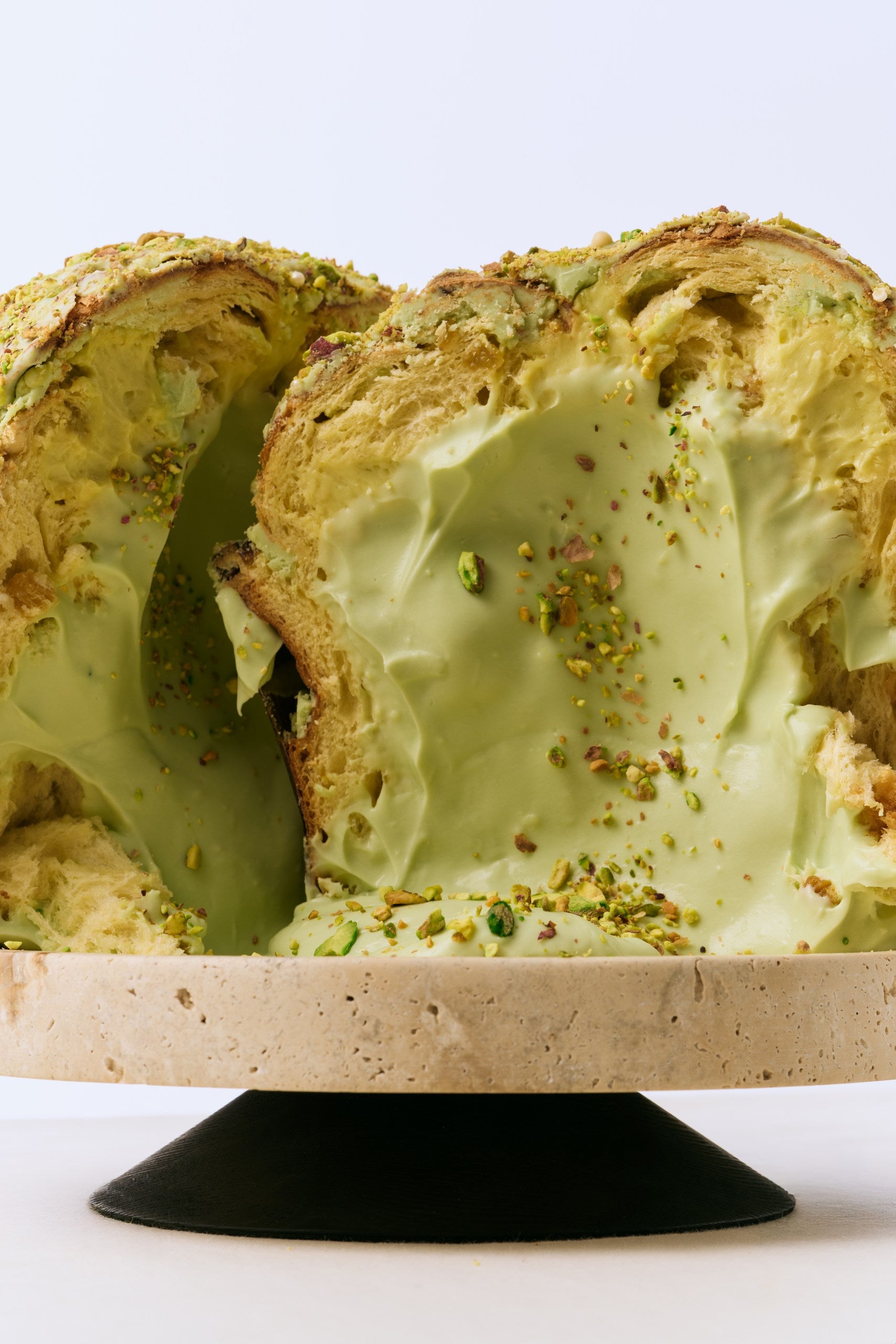Panettone with pistachio cream